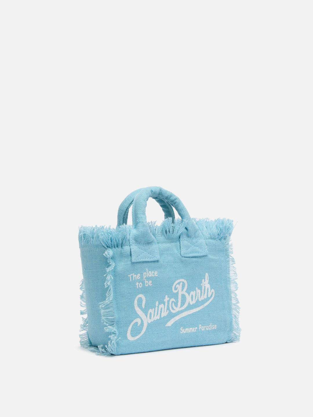 Mini Vanity Bag in 100% Light Blue Linen
