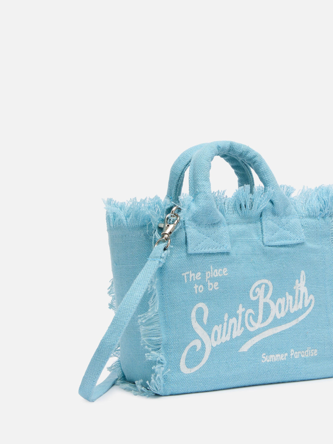 Mini Vanity Bag in 100% Light Blue Linen