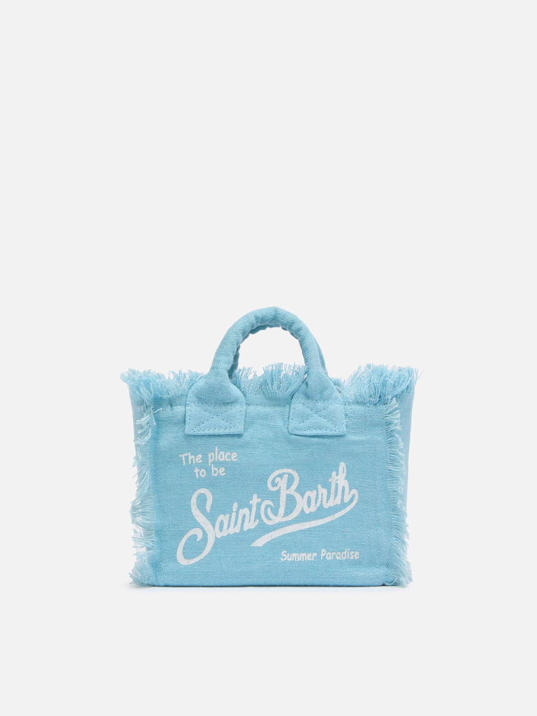 Mini Vanity Bag in 100% Light Blue Linen