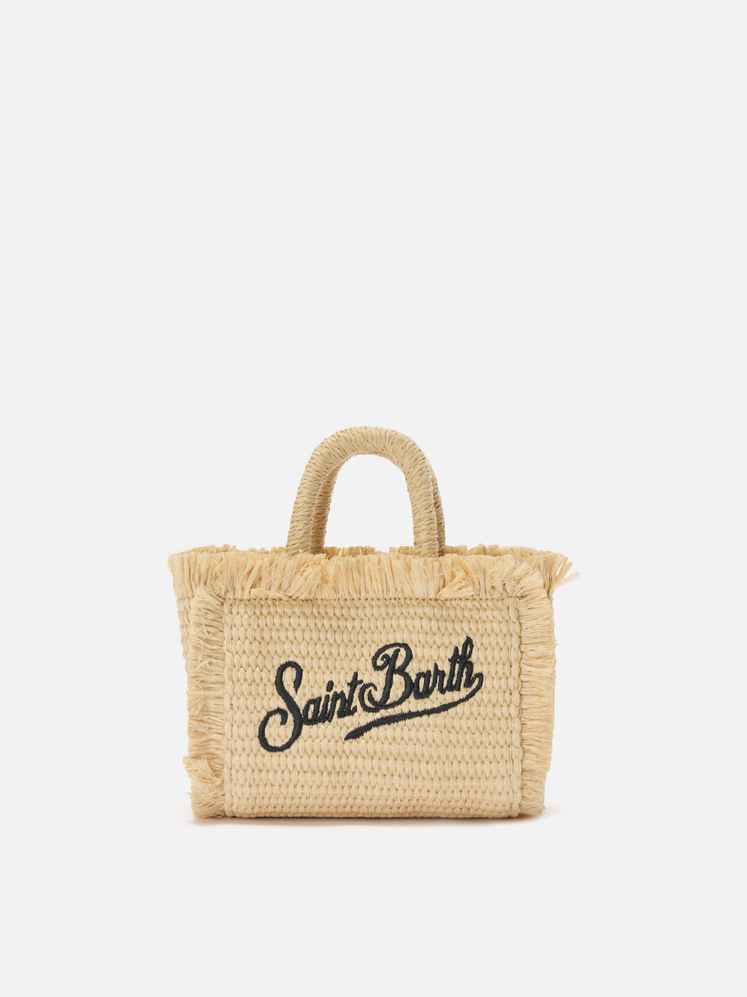 Micro Vanity Bag in Straw Effect with Blue Accents