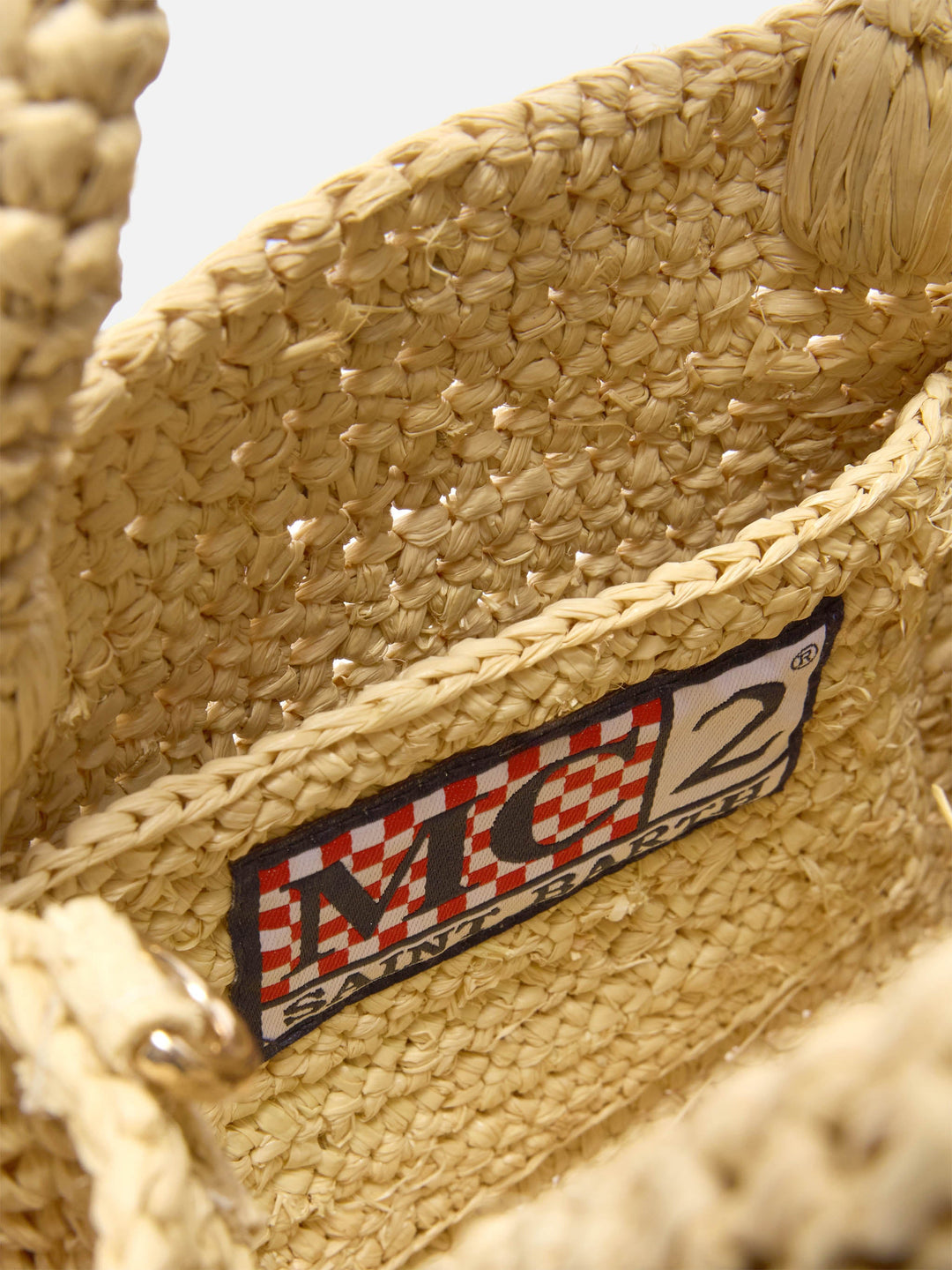 Mini Vanity Bag in Raffia with Side Fringes