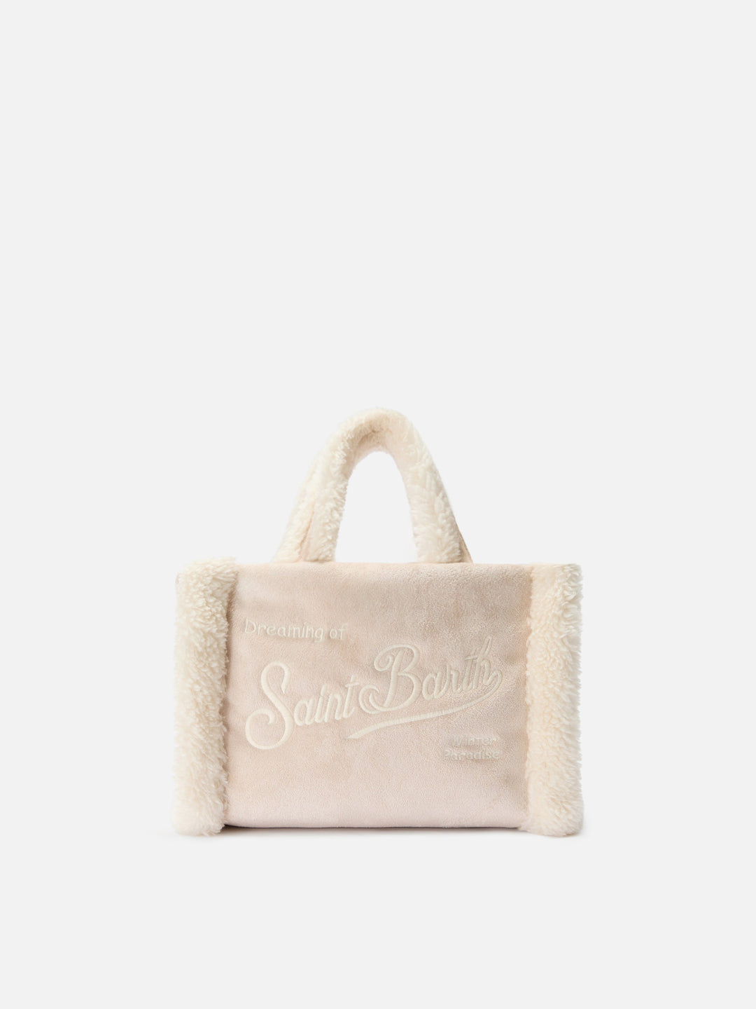 Beige Mini Shearling Vanity Bag