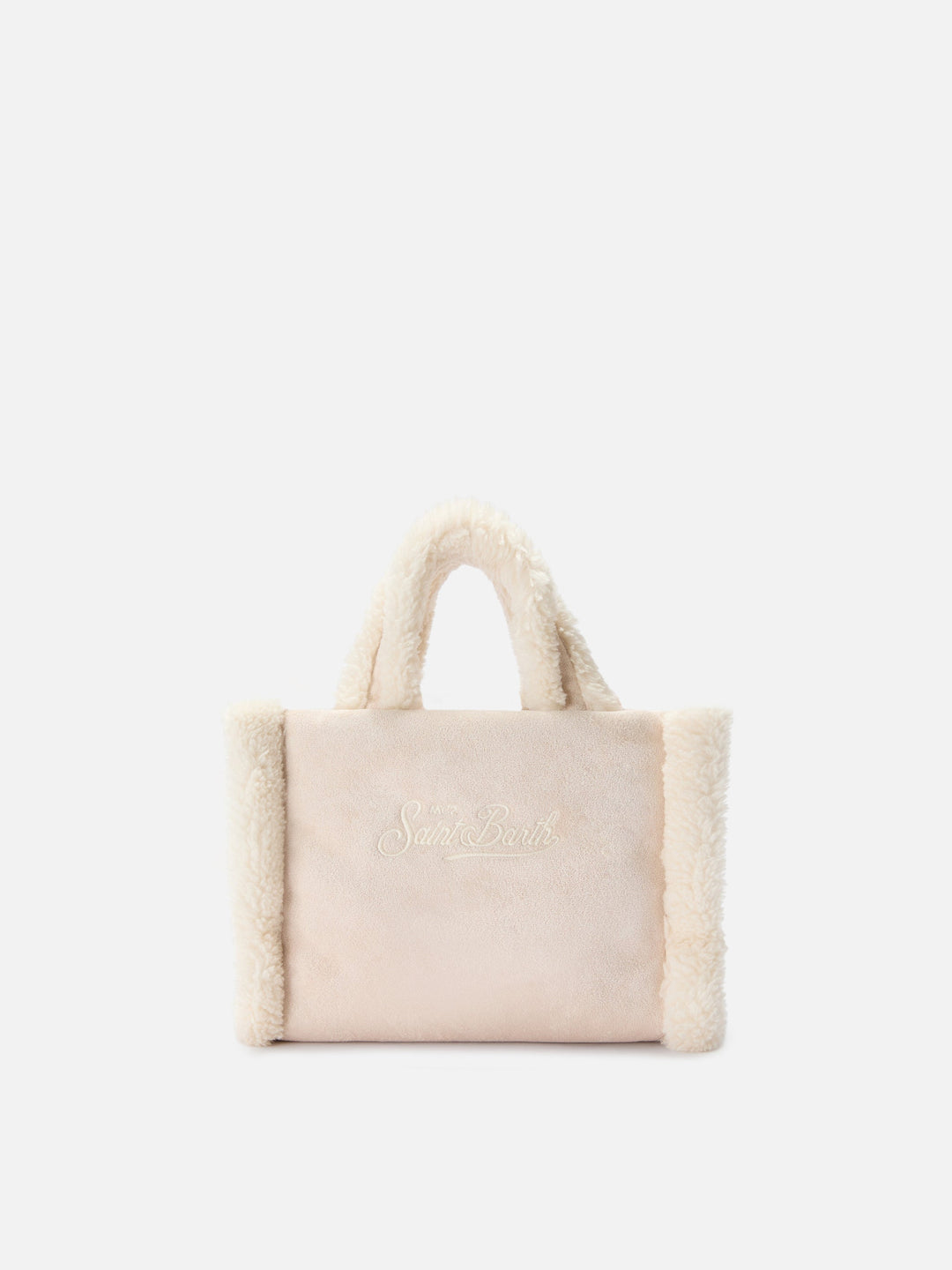 Beige Mini Shearling Vanity Bag
