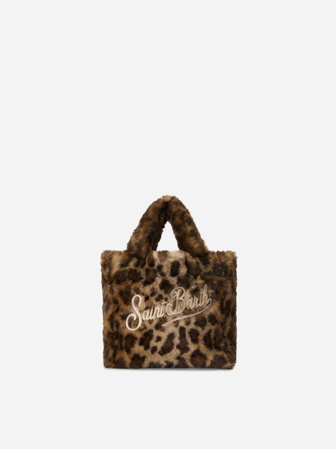 Mini Borsa Soft Vanity in Pelliccia Sintetica Leopardata