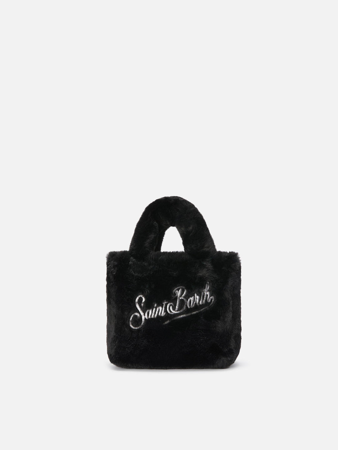 Mini Borsa Soft Vanity in Pelliccia Sintetica Nera