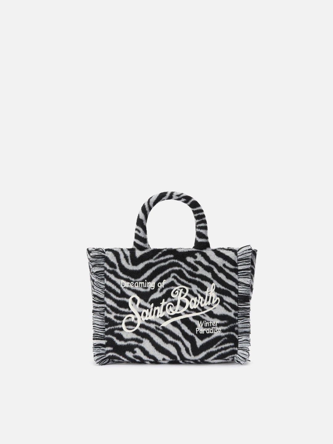 Mini Zebra Print Felt Vanity Bag