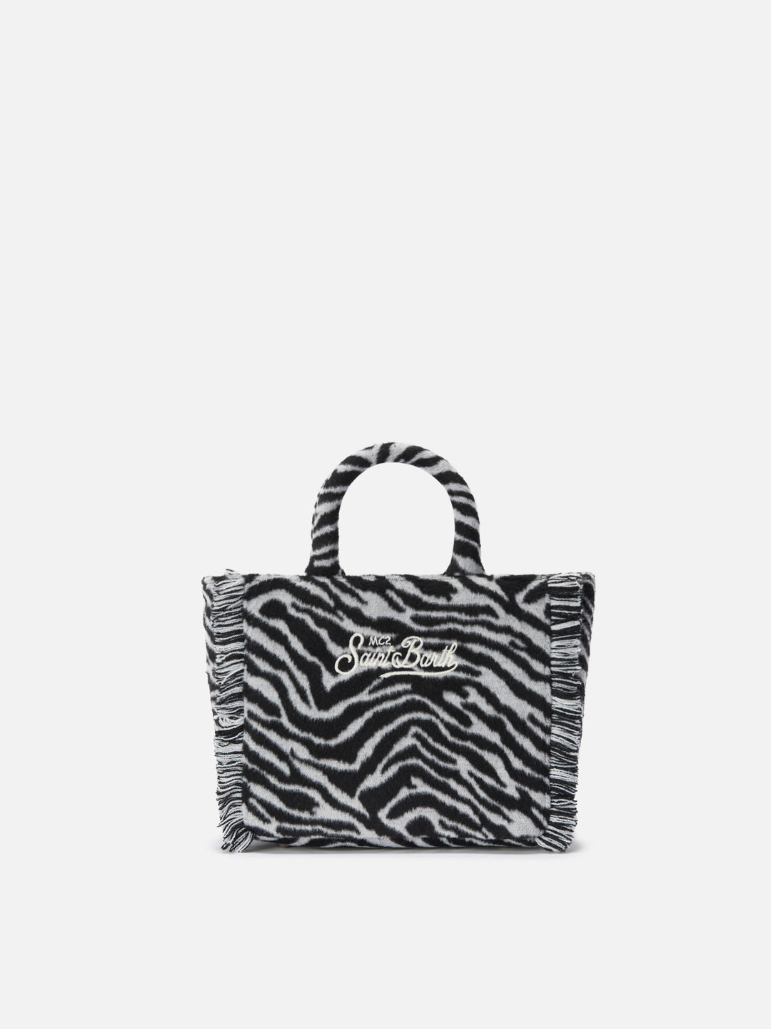 Mini Zebra Print Felt Vanity Bag