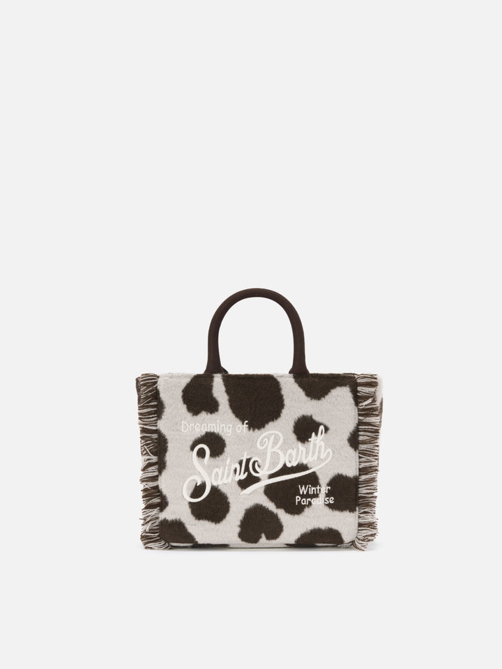 Mini Vanity Bag in Cow Print Felt