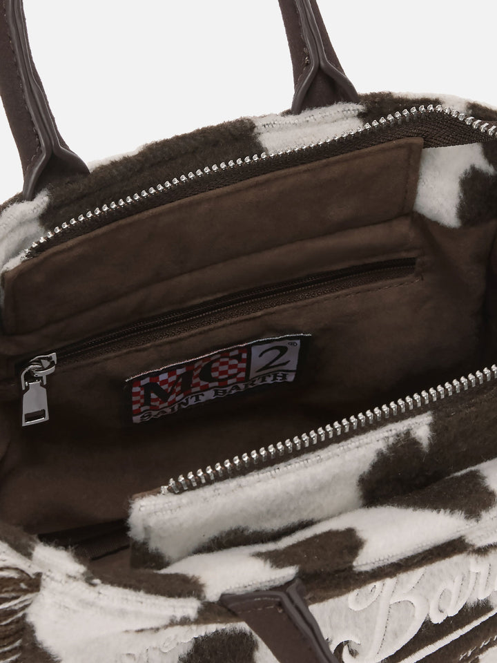 Mini Vanity Bag in Cow Print Felt