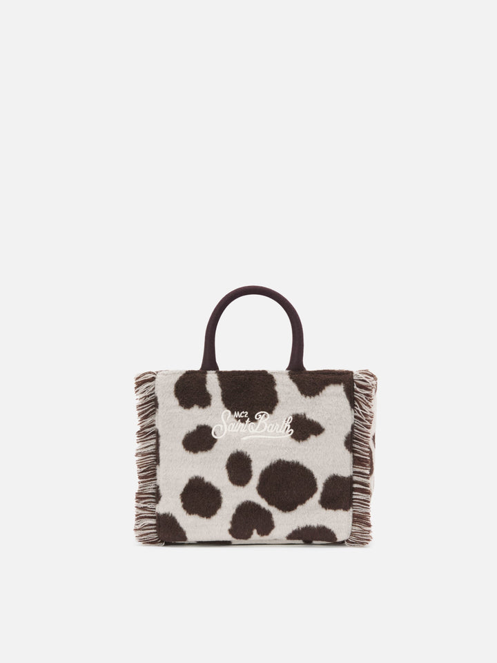 Mini Vanity Bag in Cow Print Felt