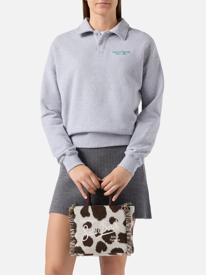 Mini Vanity Bag in Cow Print Felt