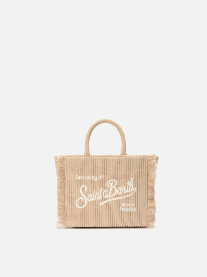 Beige Mini Corduroy Vanity Bag