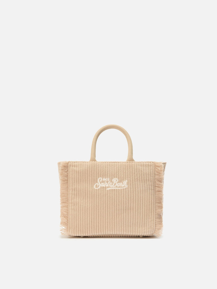 Beige Mini Corduroy Vanity Bag