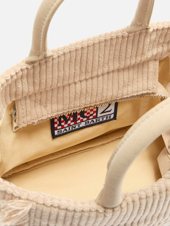 Beige Mini Corduroy Vanity Bag