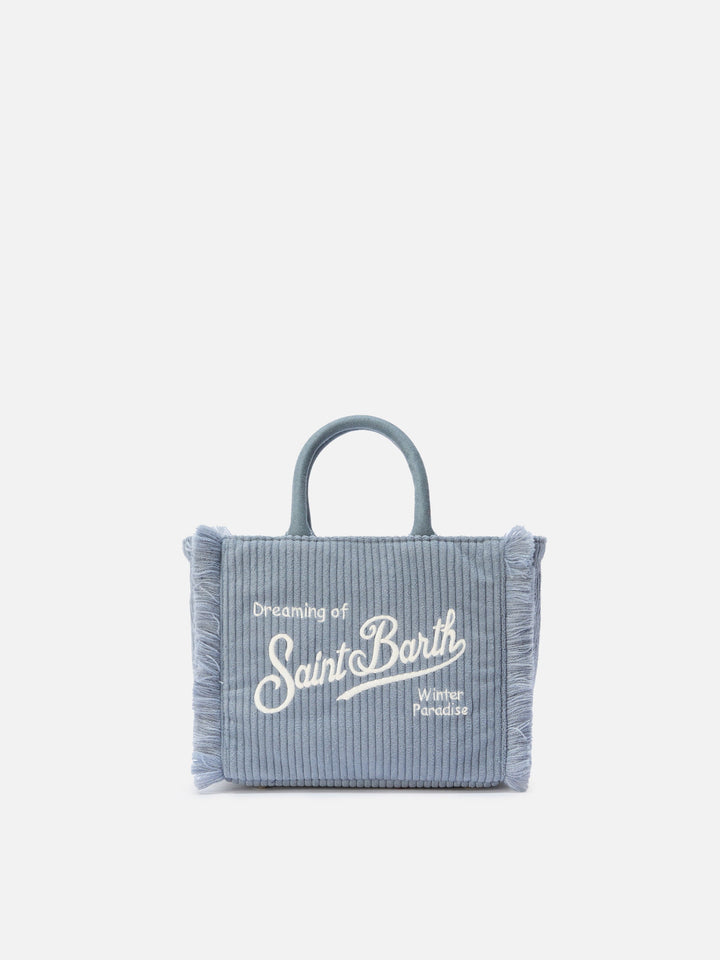 Mini Corduroy Vanity Bag in Dusty Blue