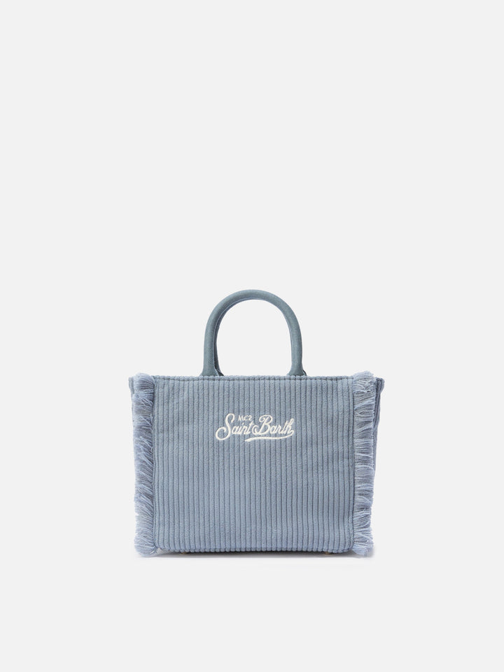 Mini Corduroy Vanity Bag in Dusty Blue