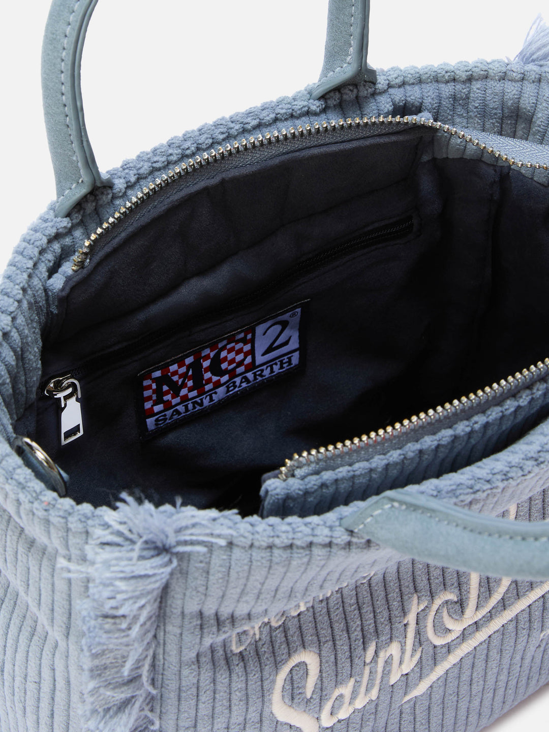 Mini Corduroy Vanity Bag in Dusty Blue