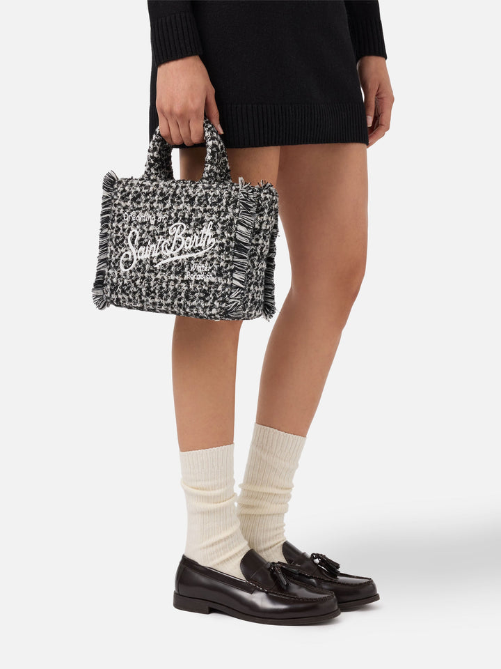 Mini Vanity Bag in Black and White Tweed