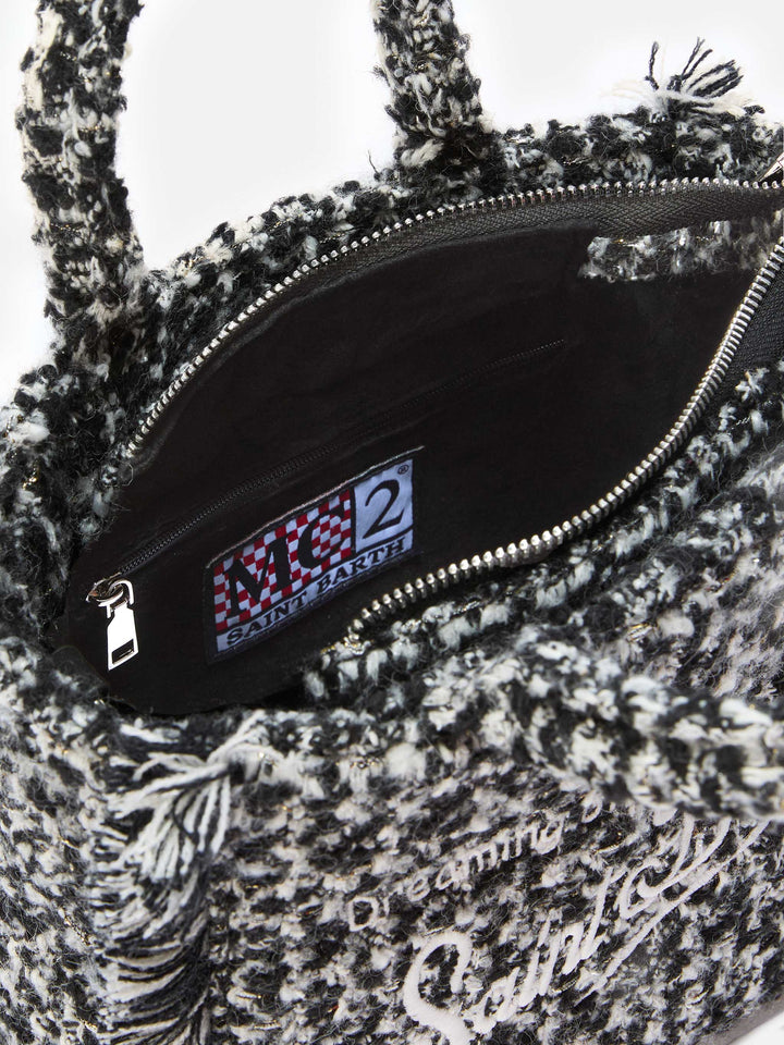 Mini Vanity Bag in Black and White Tweed