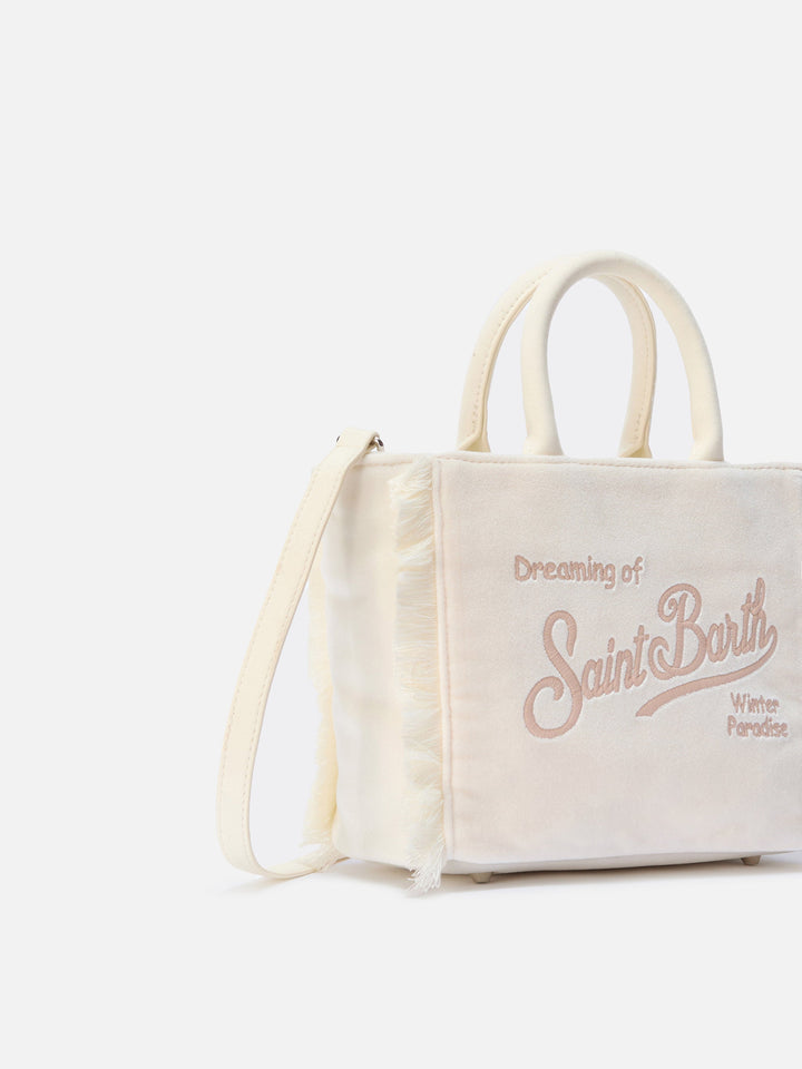 Mini Borsa Vanity in Velluto Bianco
