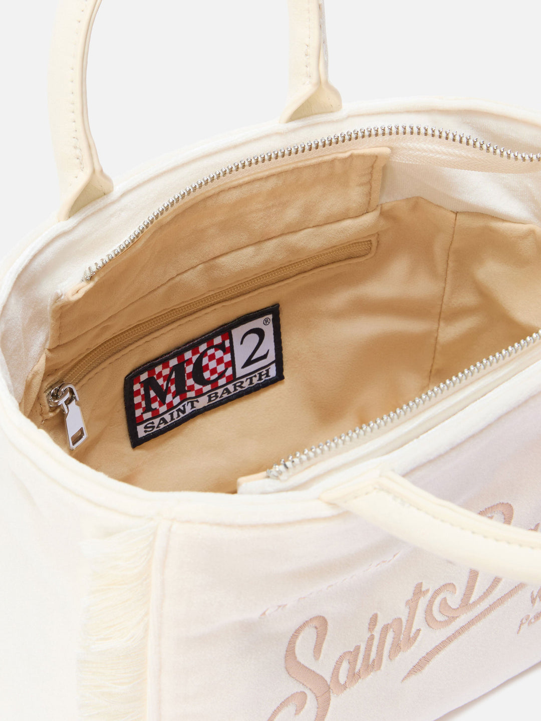 Mini Borsa Vanity in Velluto Bianco