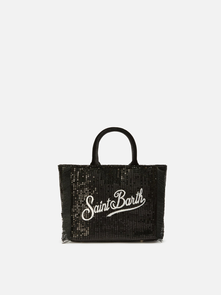 Mini Vanity Handbag in Black Velvet and Sequins