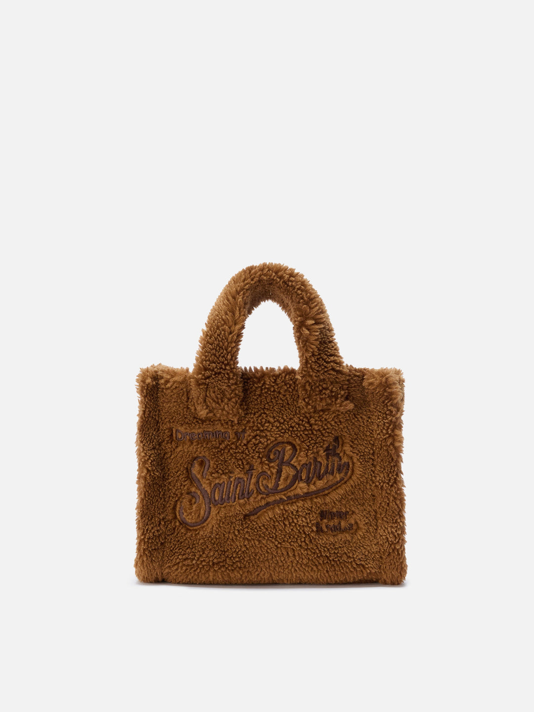 Mini Teddy Vanity Handbag in Brown Sherpa