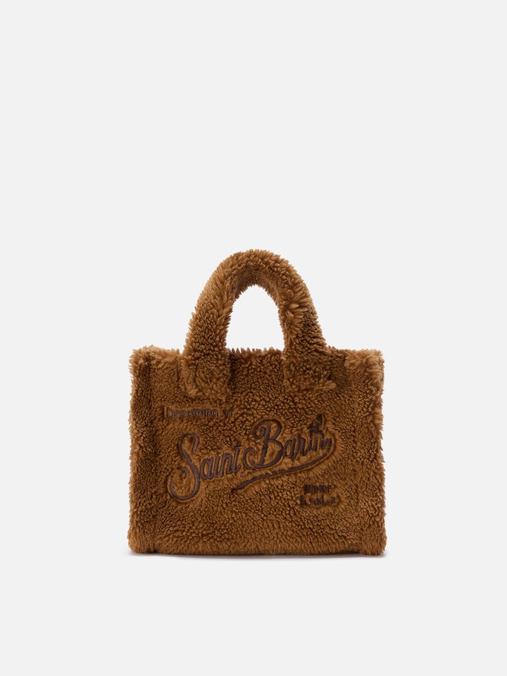 Mini Teddy Vanity Handbag in Brown Sherpa
