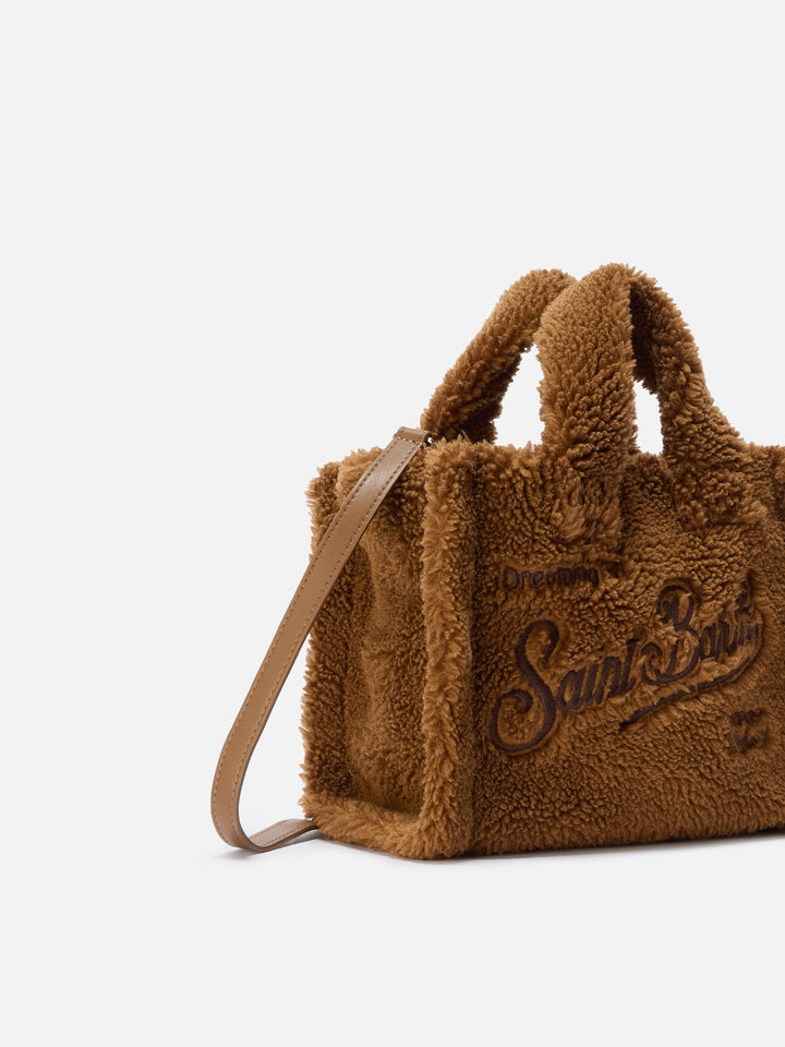Mini Teddy Vanity Handbag in Brown Sherpa