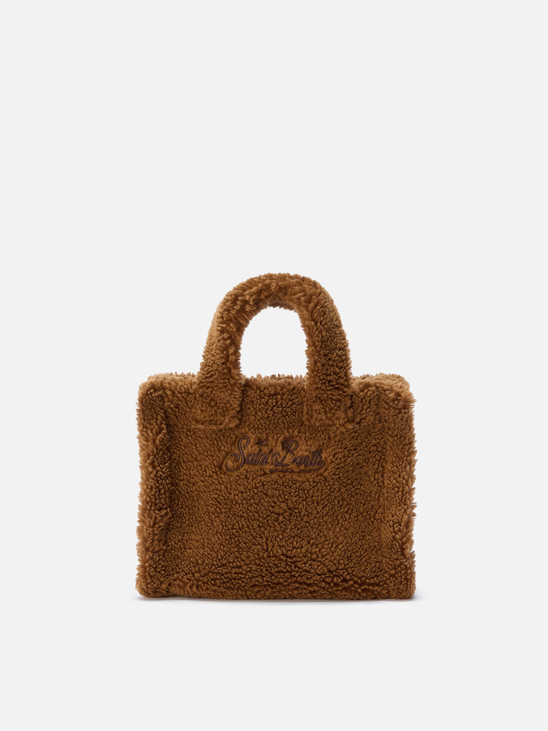 Mini Teddy Vanity Handbag in Brown Sherpa