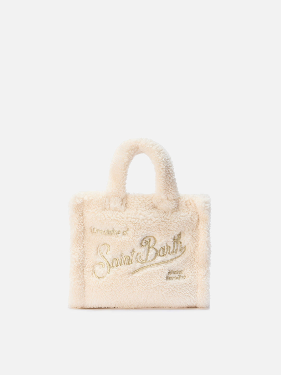 Mini Teddy Vanity Handbag in White Sherpa