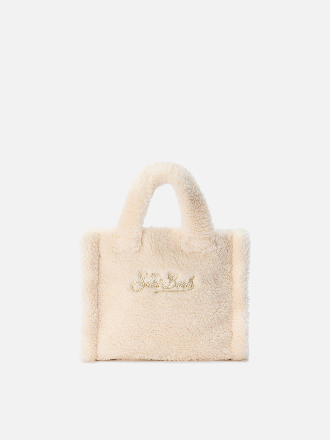 Mini Teddy Vanity Handbag in White Sherpa