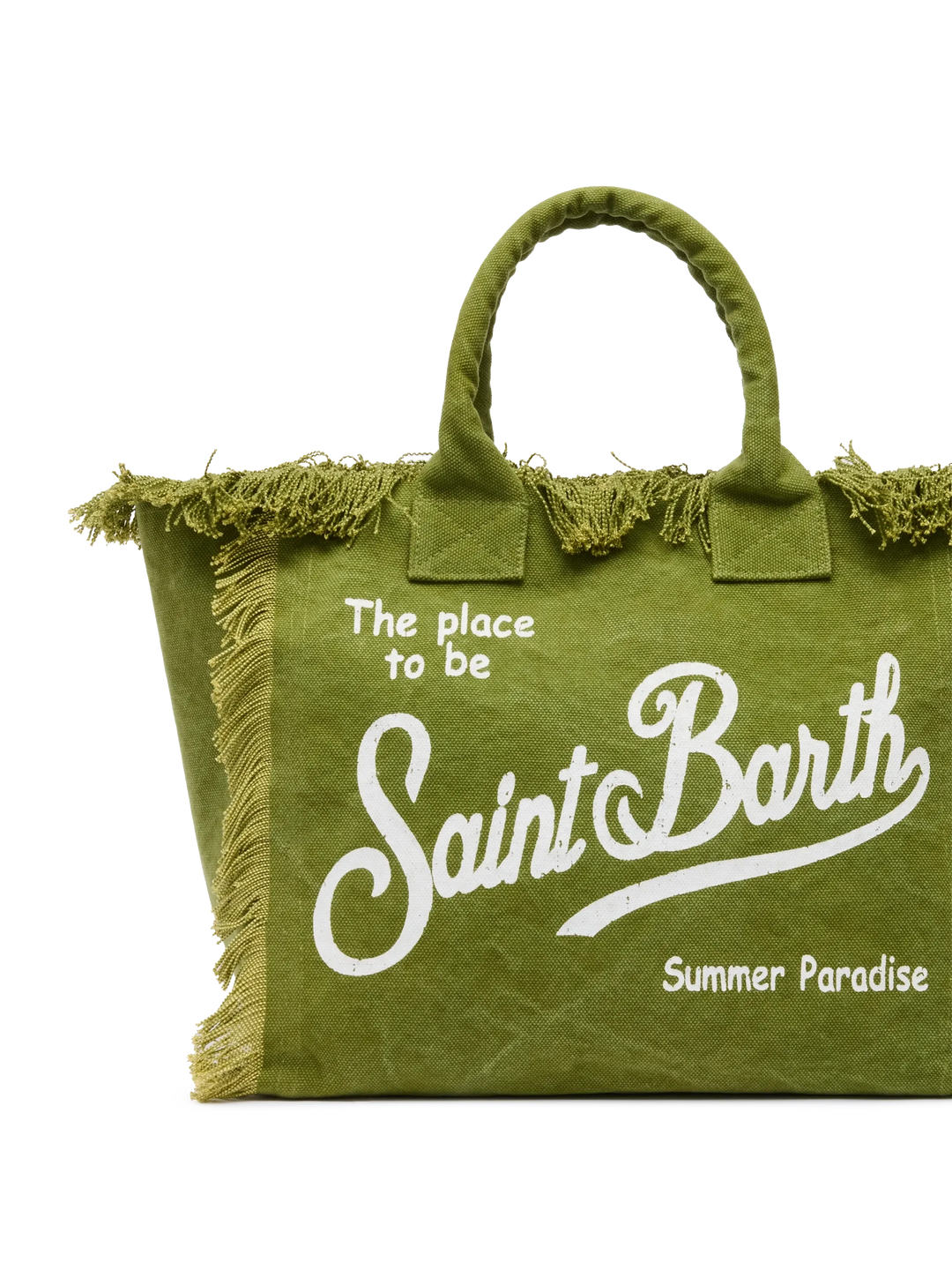 Shopping Bag Vanity in Canvas di Cotone Verde Militare