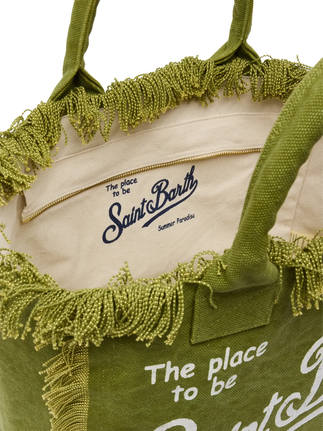 Shopping Bag Vanity in Canvas di Cotone Verde Militare