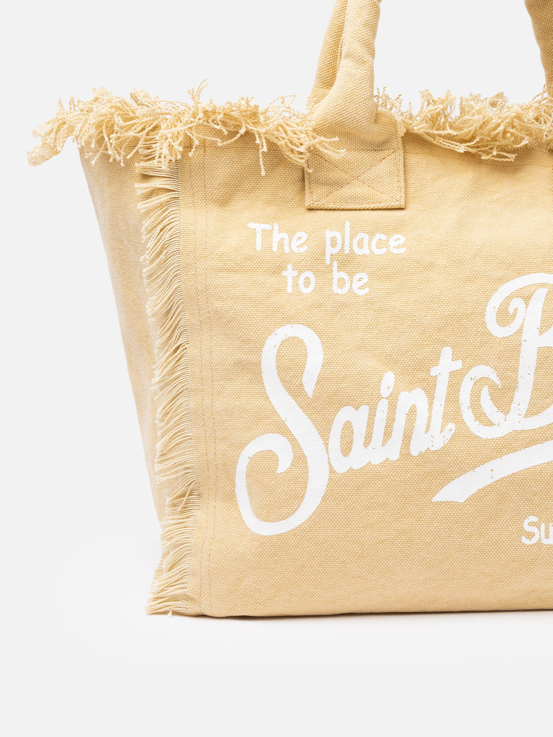 Vanity Beige Cotton Canvas Shoulder Bag
