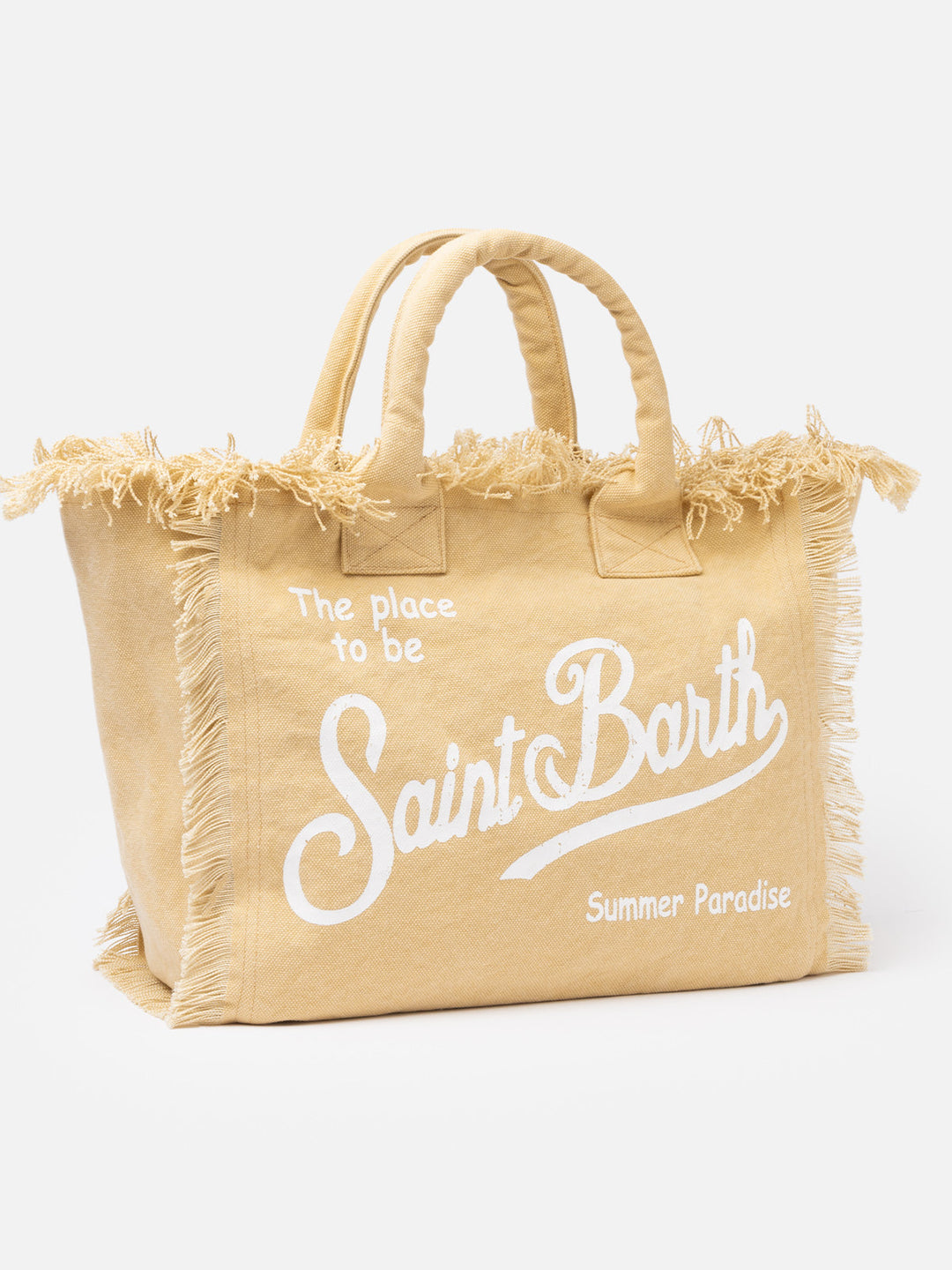 Vanity Beige Cotton Canvas Shoulder Bag