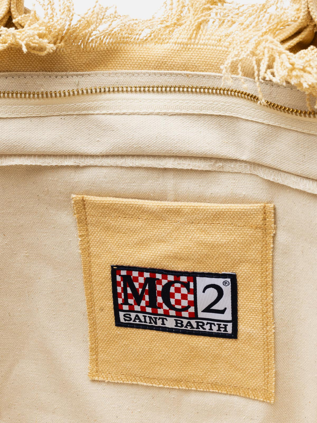 Vanity Beige Cotton Canvas Shoulder Bag