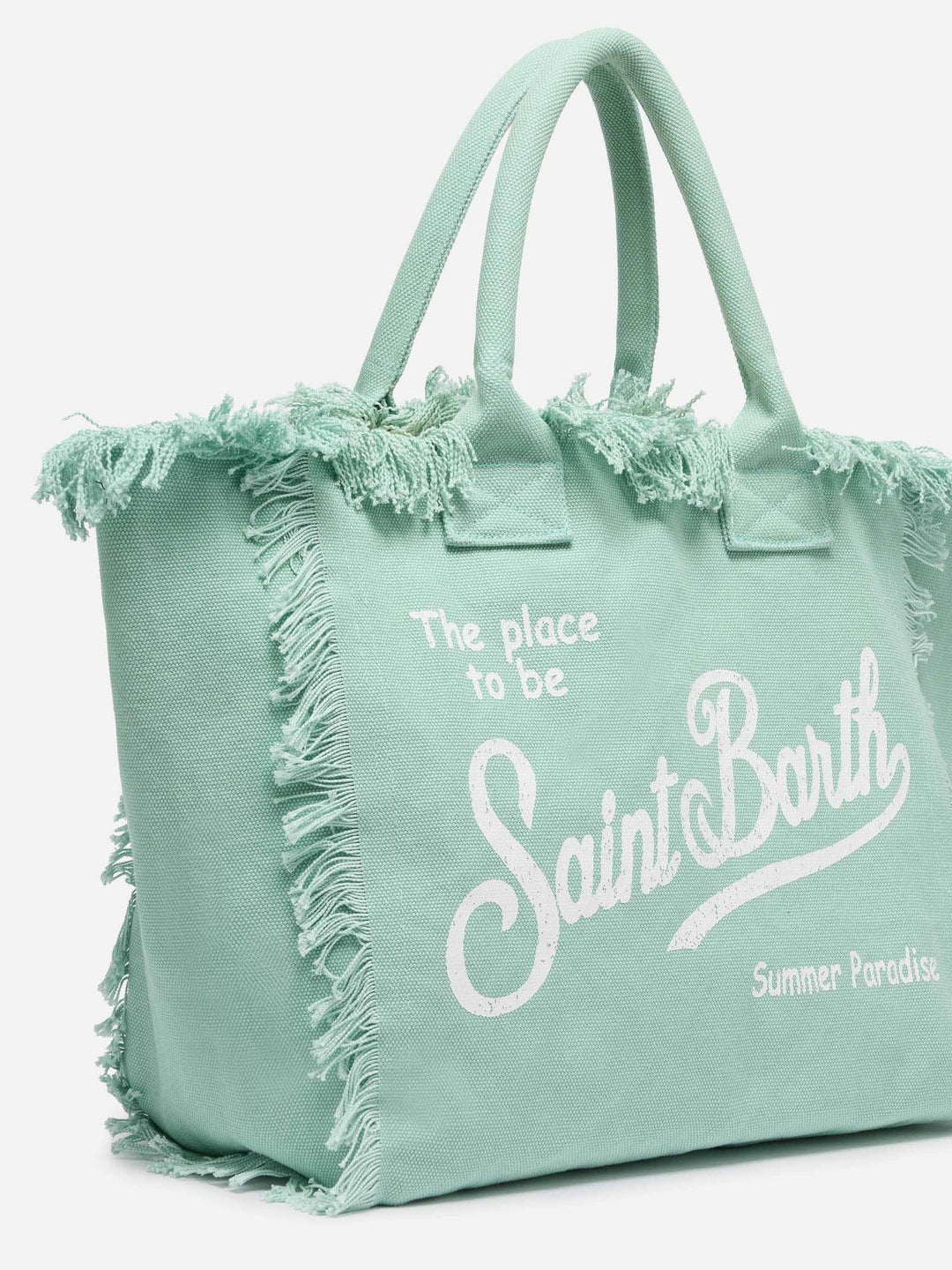 Shopping Bag Vanity in Canvas di Cotone Verde Salvia