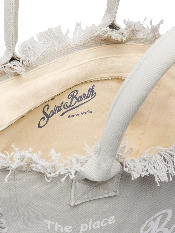 Vanity Shoulder Bag in Grey Cotton Canvas