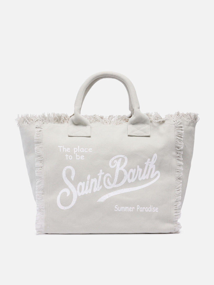 Vanity Shoulder Bag in Grey Cotton Canvas