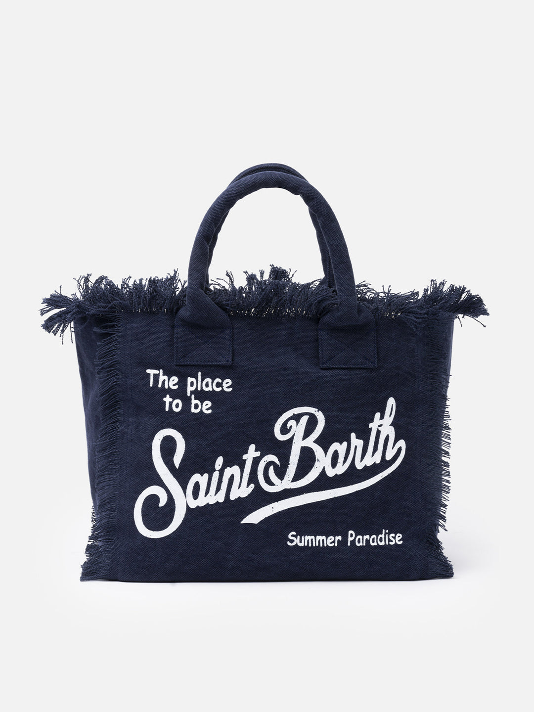 Borsa a spalla Vanity in cotone blu navy