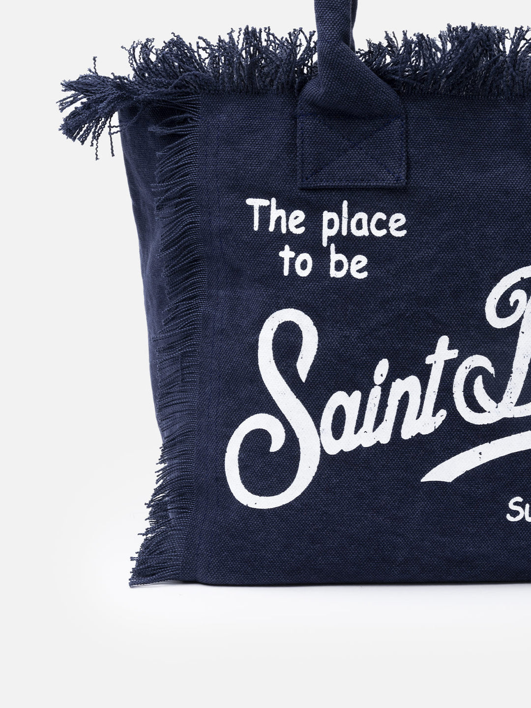 Borsa a spalla Vanity in cotone blu navy