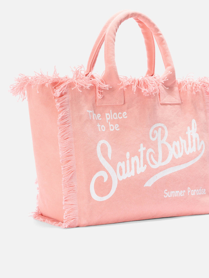 Borsa Vanity Arancione in Canvas con Frange - Modello Regolare