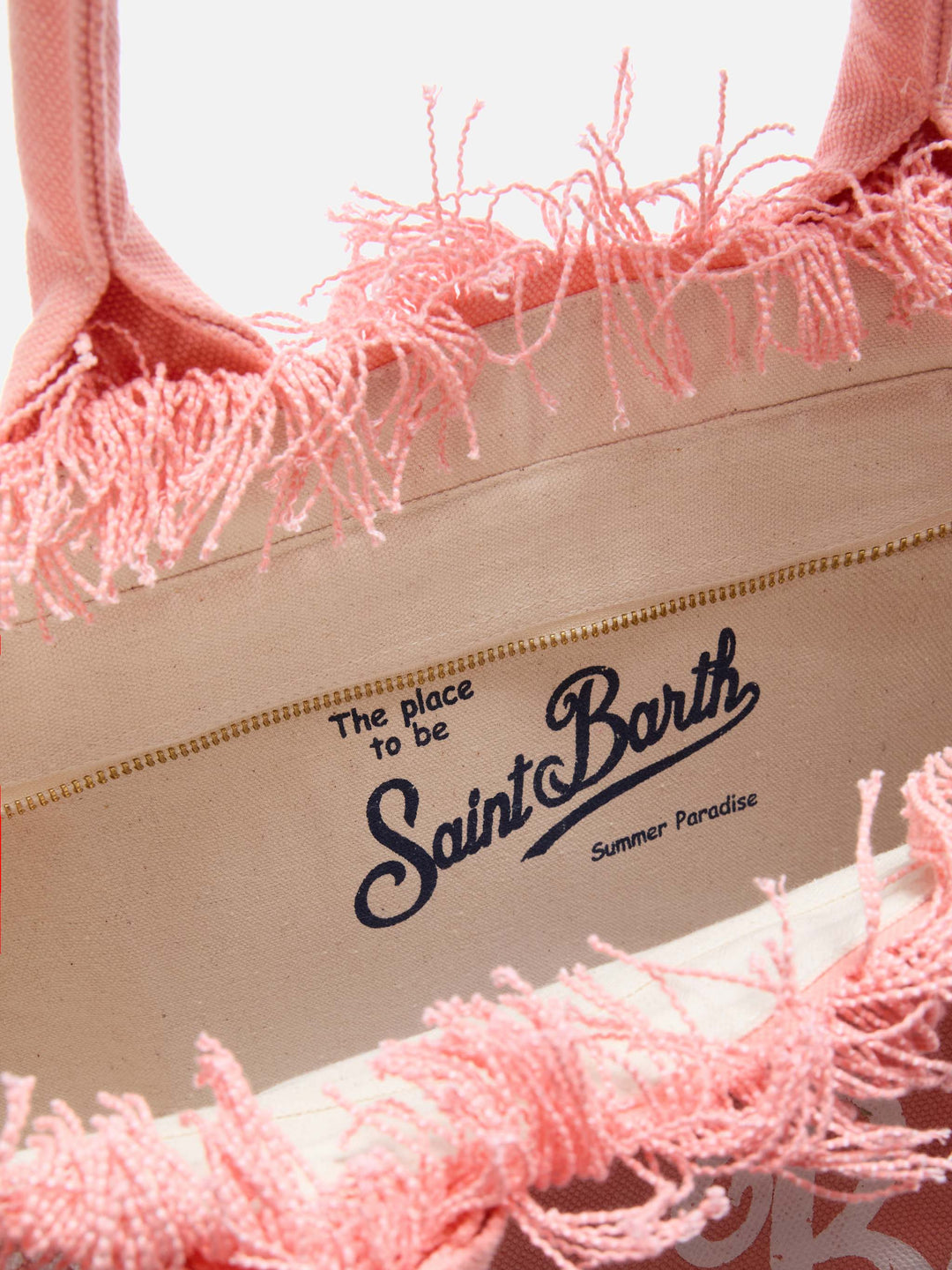 Borsa Vanity Arancione in Canvas con Frange - Modello Regolare