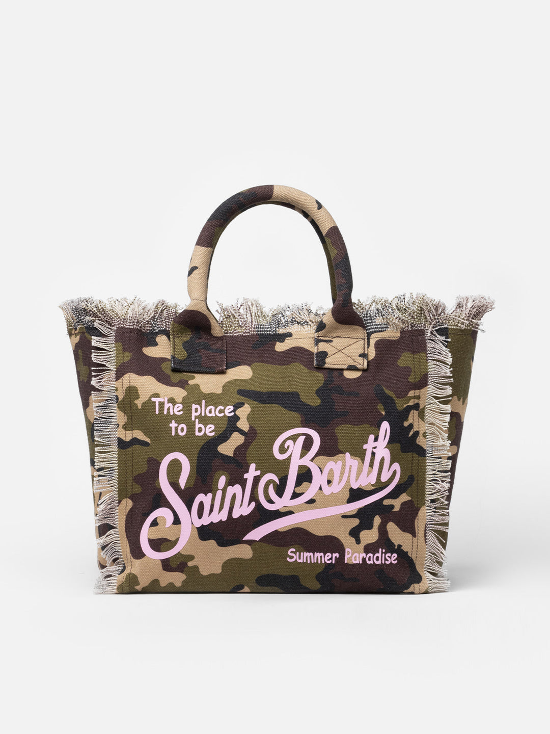 Borsa a spalla Vanity in cotone con stampa camouflage