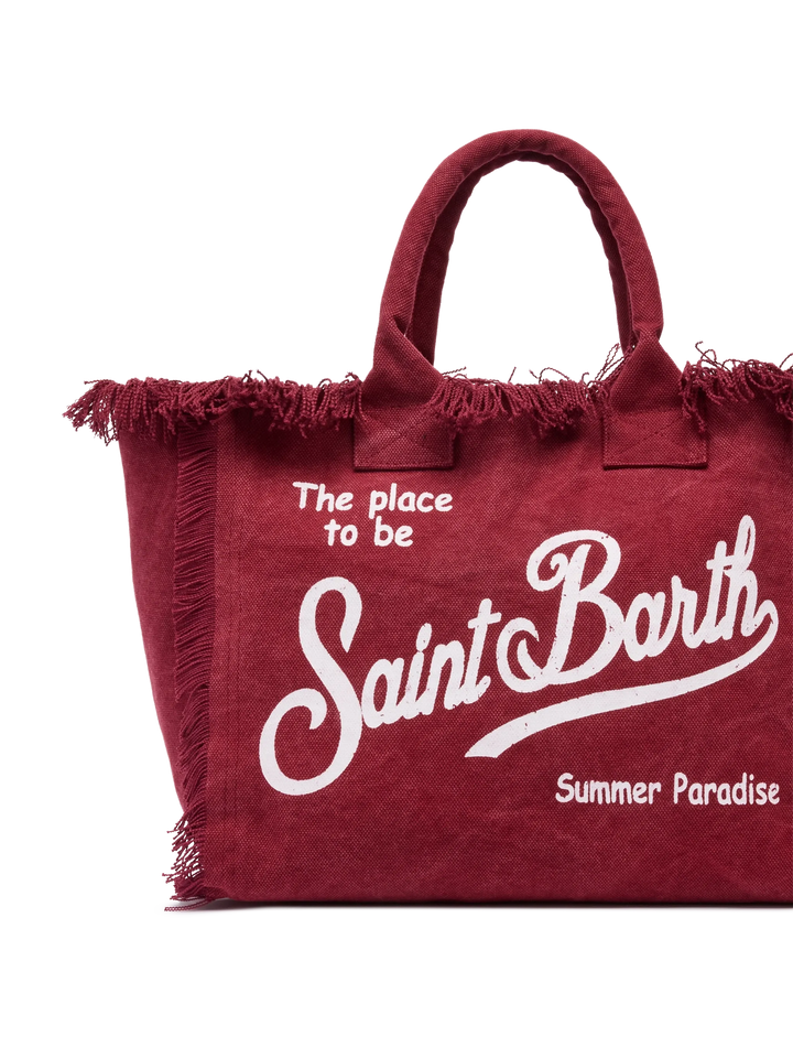 Borsa a spalla Vanity in cotone bordeaux