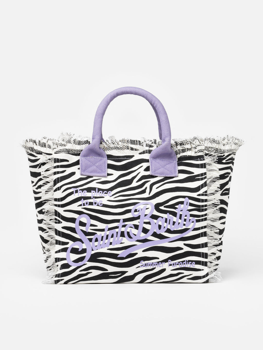 Tracolla Vanity in Canvas di Cotone con Stampa Zebra