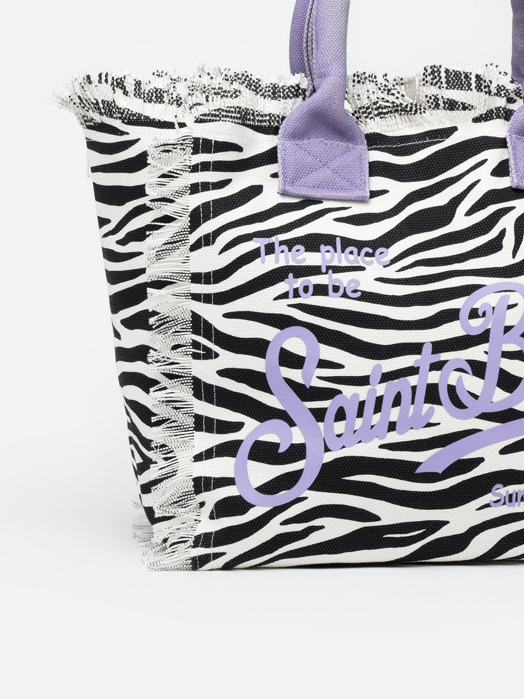 Tracolla Vanity in Canvas di Cotone con Stampa Zebra