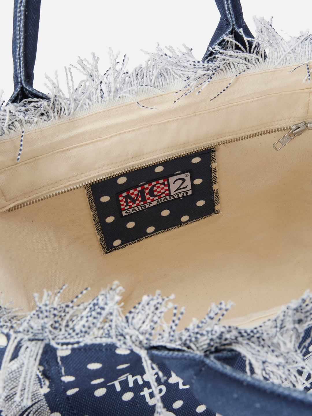 Regular Canvas Vanity Bag with Polka Dot Print