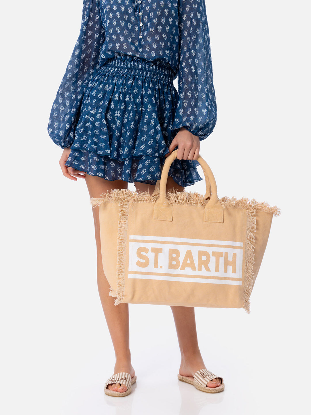 Vanity Beige Cotton Canvas Shoulder Bag